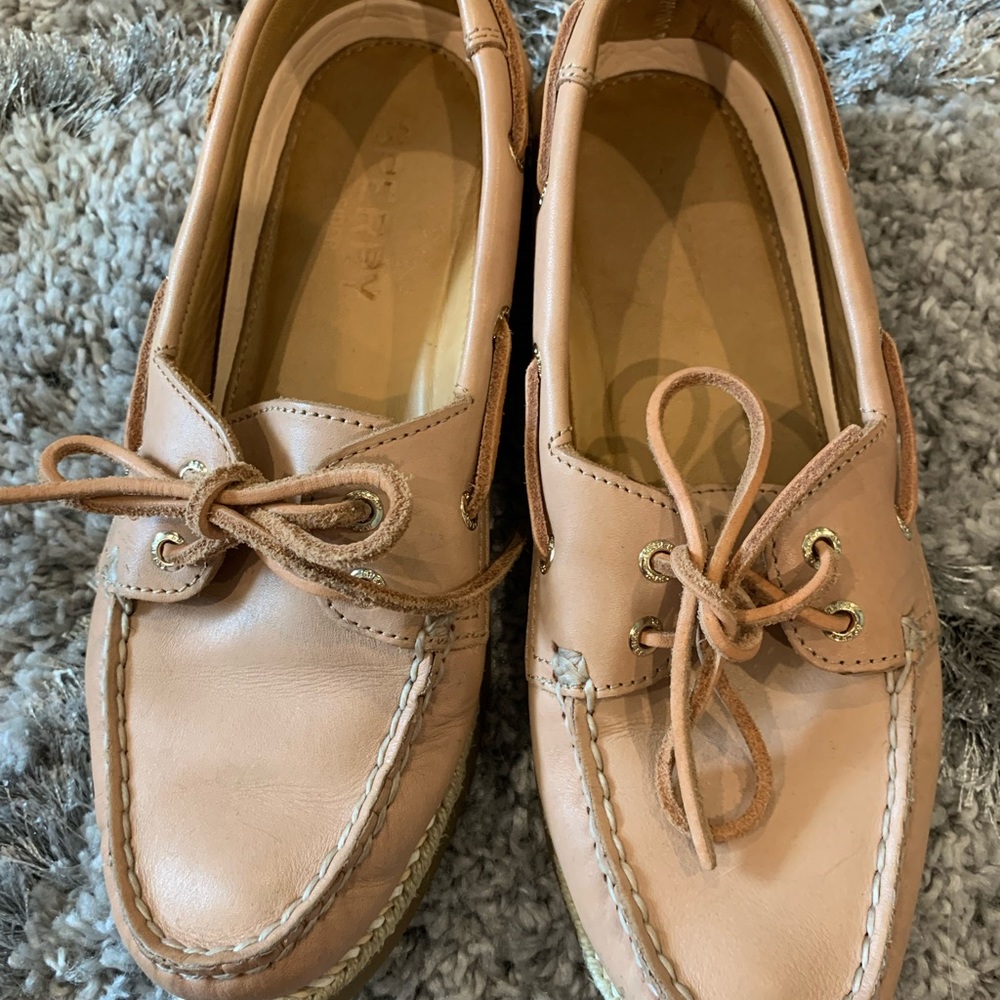 Rose gold Sperry shoes